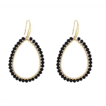 Goudkleurige ovale oorbellen met kraaltjes