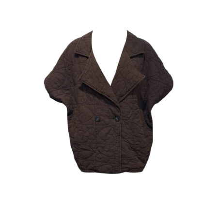 Donkerbruin gewatteerd oversized gilet