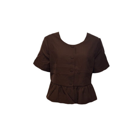 Donkerbruin kort jasje met korte mouwen