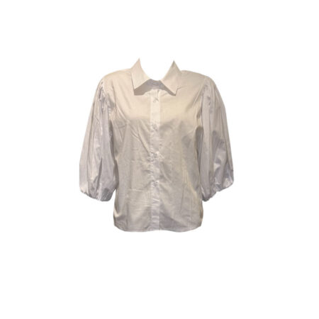 Witte blouse met pofmouwen