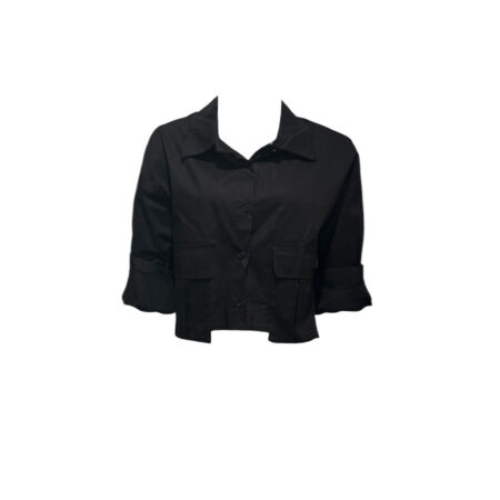 Zwarte cropped blouse