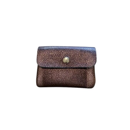 Leren portemonnee metallic brons