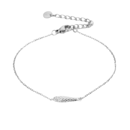 Zilverkleurig verstelbaar armbandje met visje