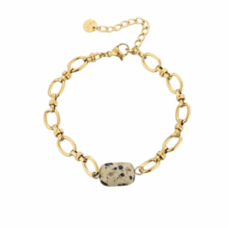 Goudkleurig verstelbaar armbandje met steentje