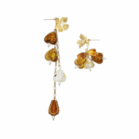 Goudkleurige oorbellen met kralen