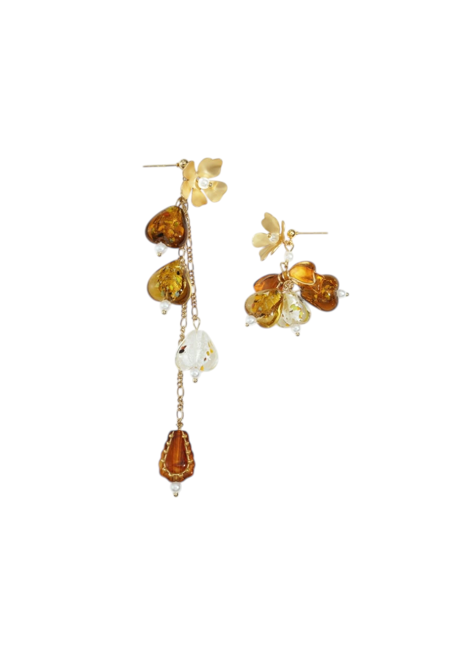 Goudkleurige oorbellen met kralen