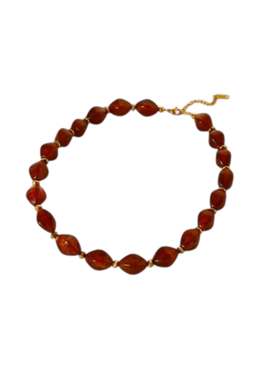 Bruine kralen ketting