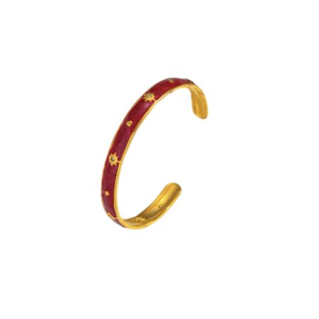 Rode open bangle armband