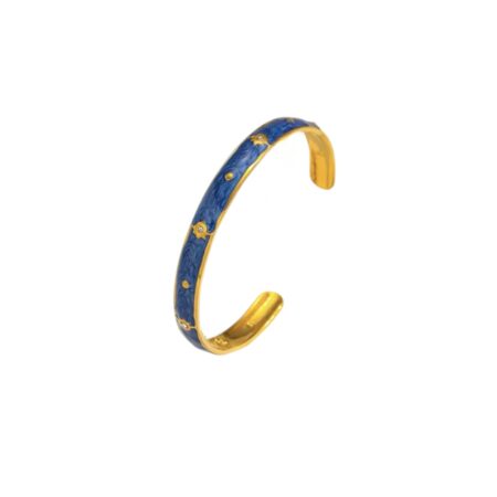 Blauwe open bangle armband