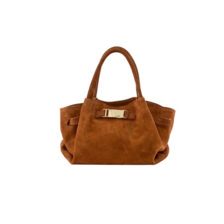 Cognac suède handtas