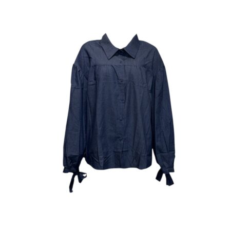Soepele jeans blouse met ballon mouwen