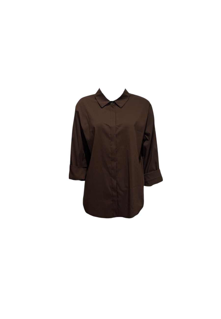 Overhemd blouse chocolade bruin