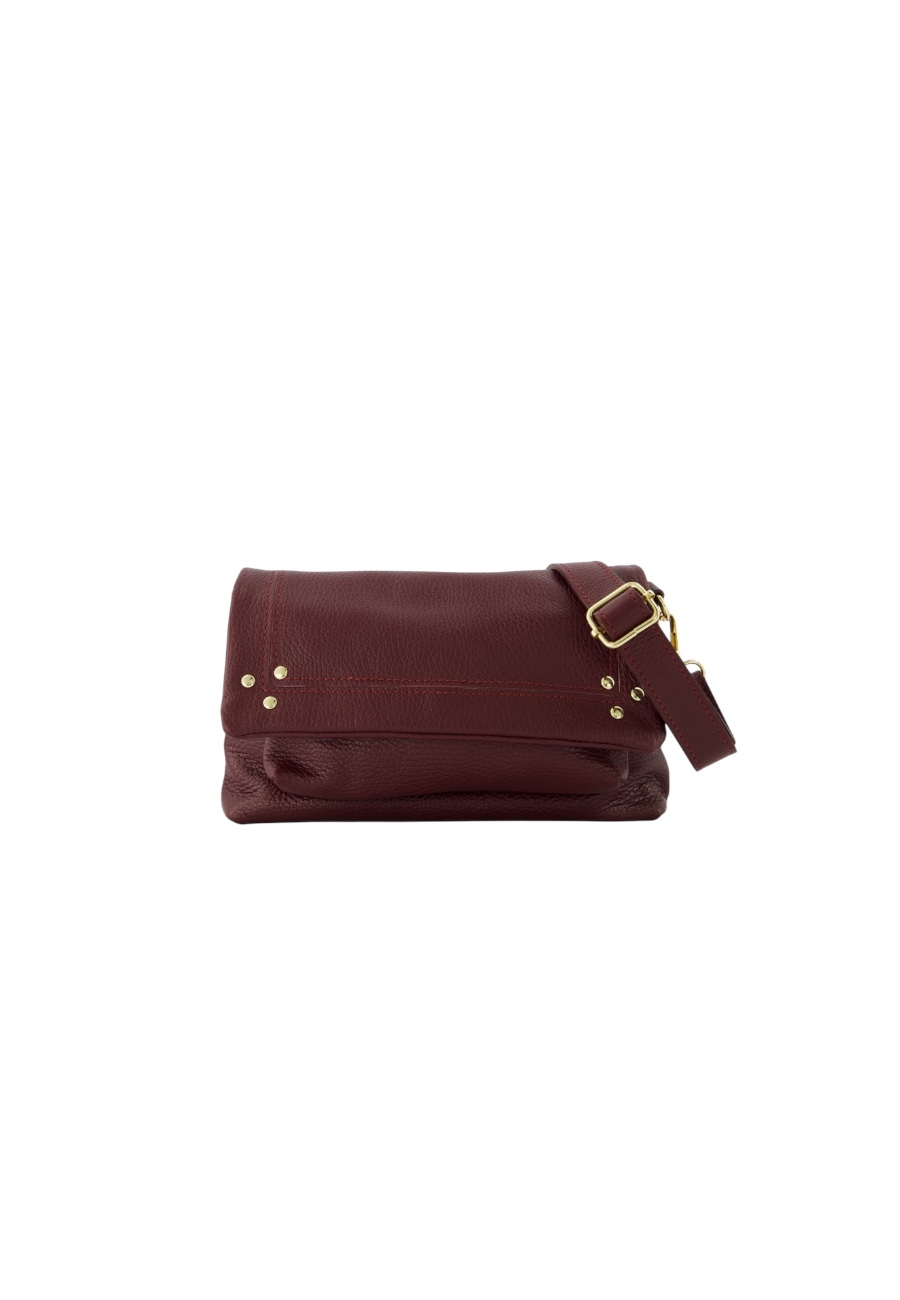 Bordeaux rode tas met gouden studs