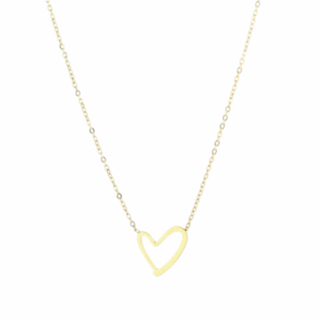 Goudkleurige ketting met  hartje