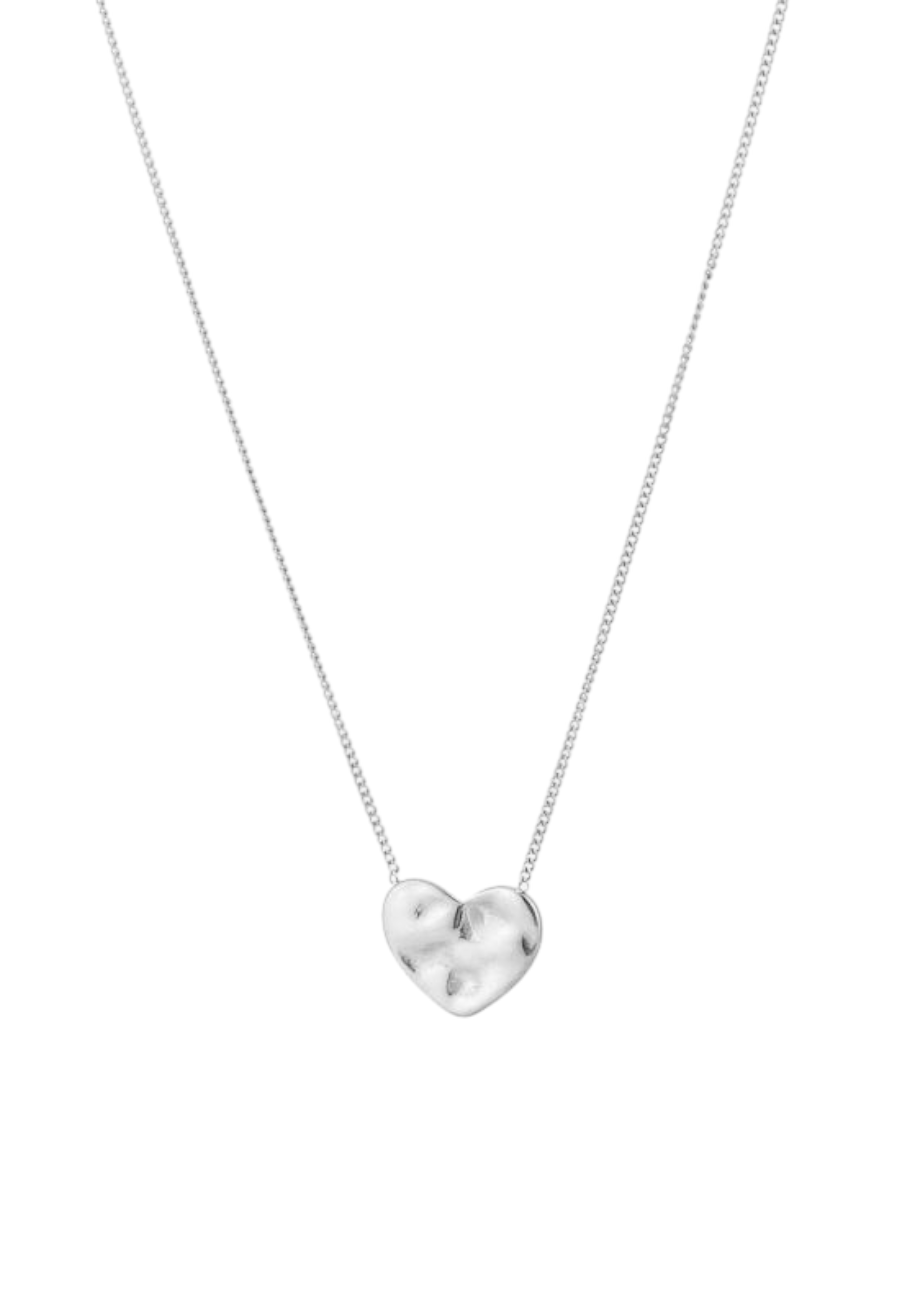 Zilverkleurige ketting met hartje , stainless steel