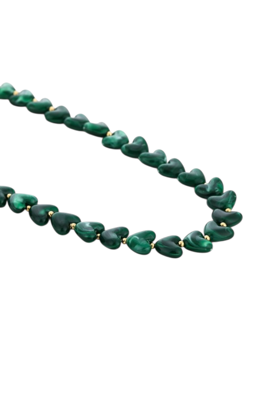 Kralen ketting met hartjes