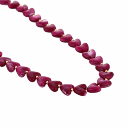 Kralen ketting met hartjes