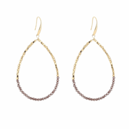 Goudkleurige ovale Statement oorbellen met kraaltjes