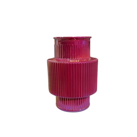 Glazen rode vaas, sfeerlicht