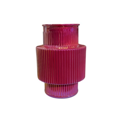 Glazen rode vaas, sfeerlicht