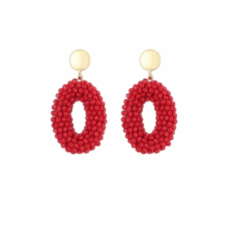 Statement oorbellen met kraaltjes