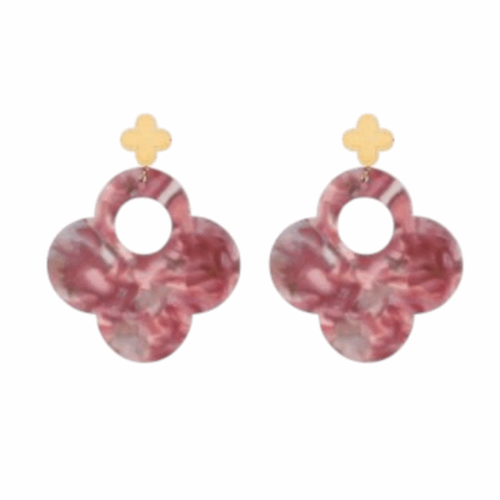 Goudkleurige oorbellen met klavertje