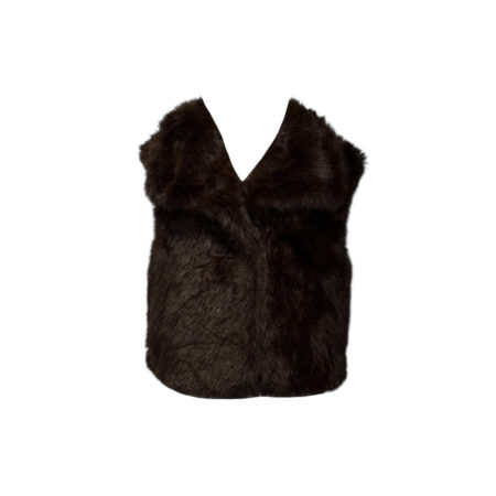 Fake fur gilet donkerbruin