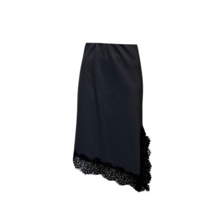 Antraciet grijze flanellen rok met kant