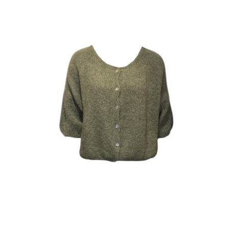 Olijfgroen vestje korte mouwen