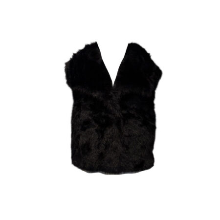Fake fur gilet zwart