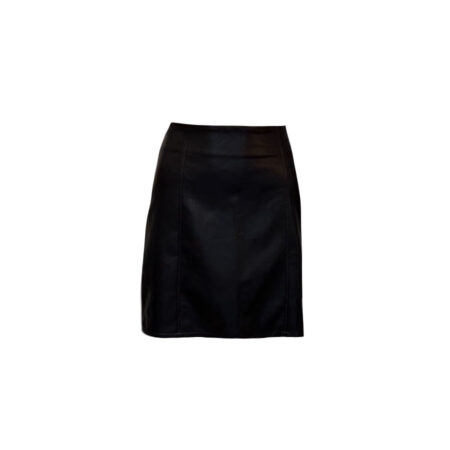 Zwart leer look rokje