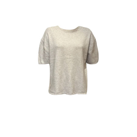 Beige mêlee basic truitje korte mouwen