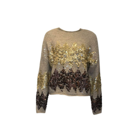 Beige trui met lovertjes