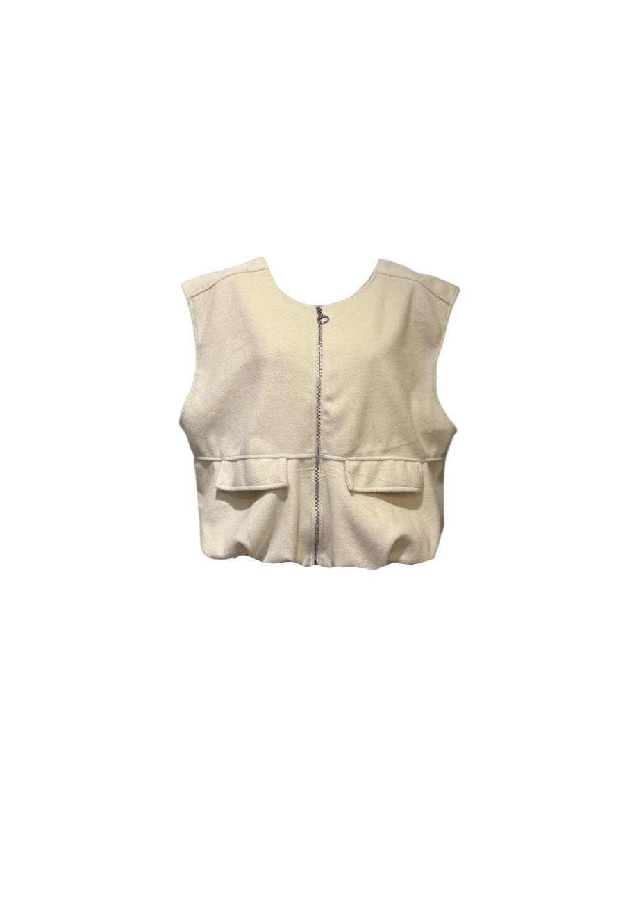Ecru wollig gilet