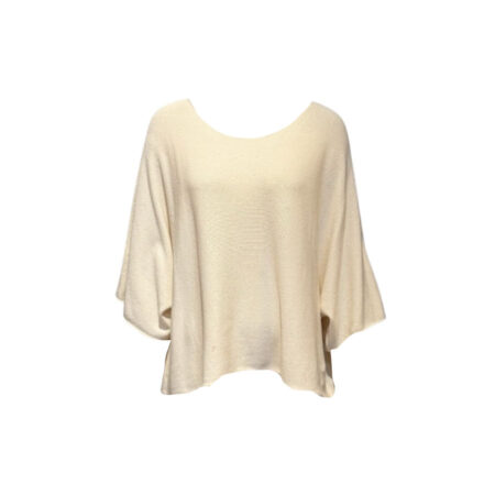 Ecru zacht gebreid truitje met kleine steentjes