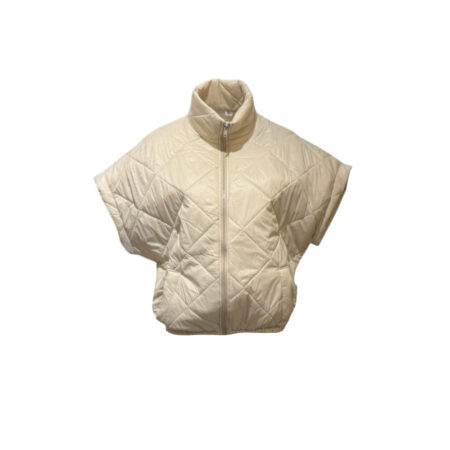 Gewatteerde bodywarmer ecru