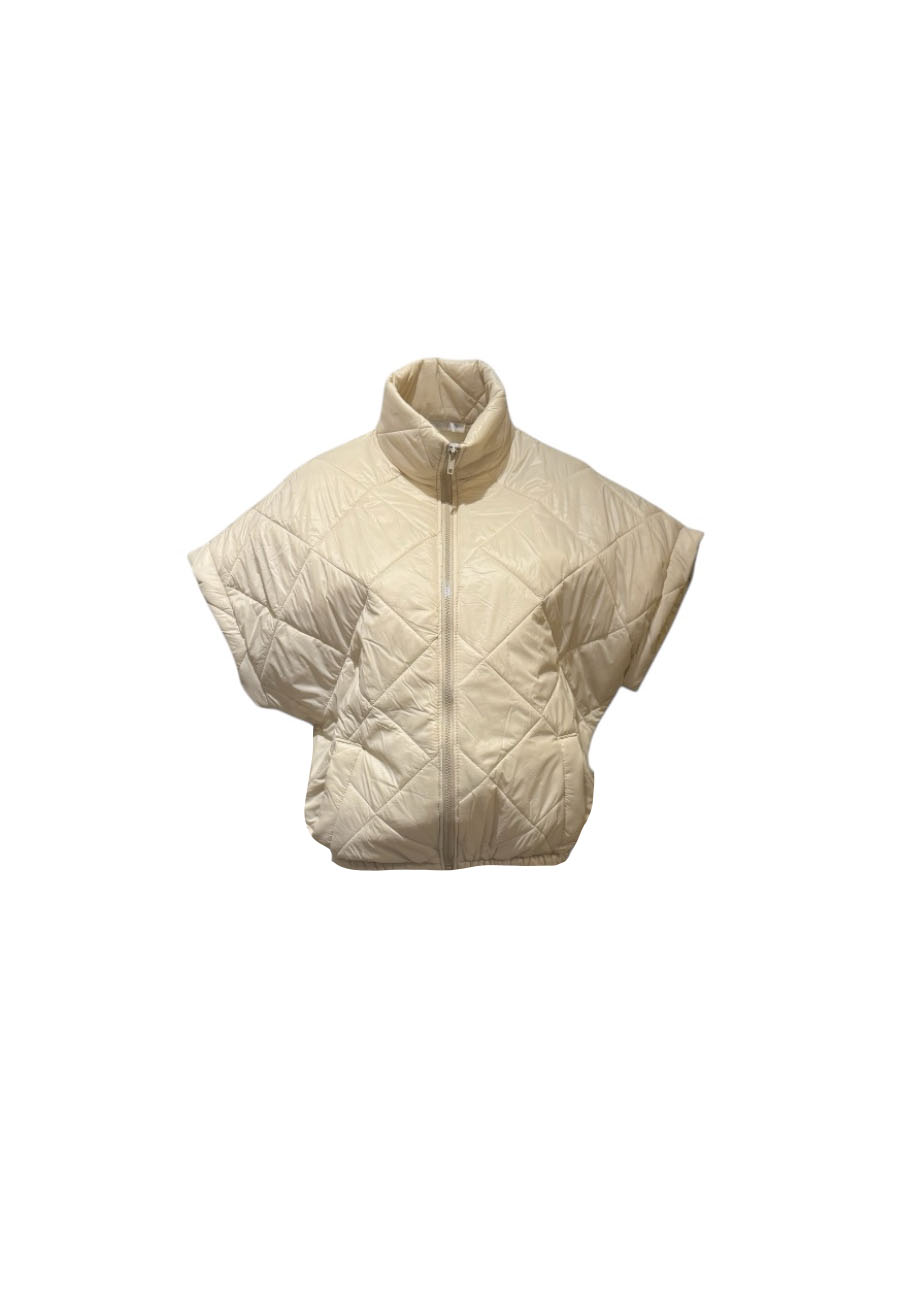 Gewatteerde bodywarmer ecru