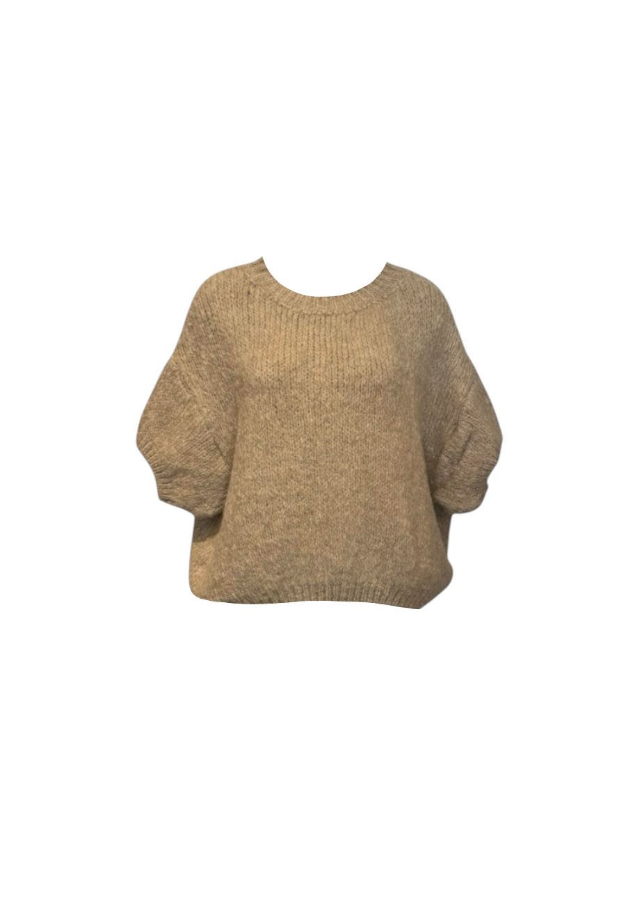 Trui korte mouwen khaki