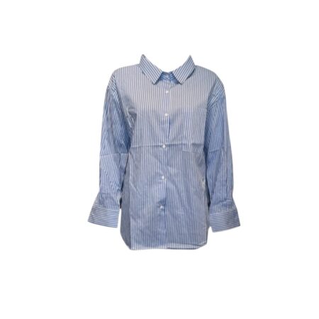 Overhemd blouse blauw/wit gestreept