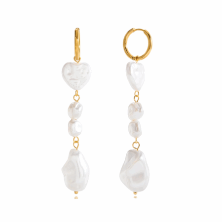 Goudkleurige oorbellen met hartjes