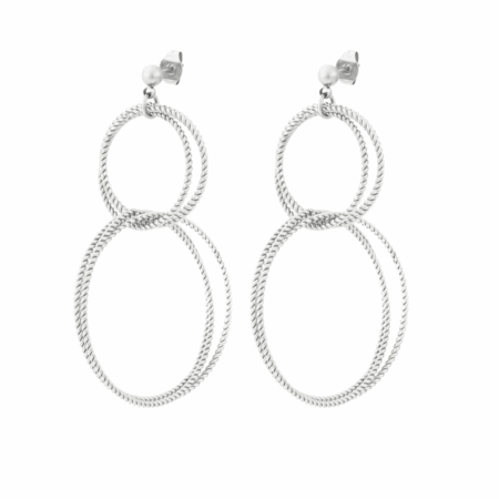 Zilverkleurige ovale oorbellen