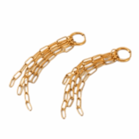 Goudkleurige oorbellen met kettinkjes