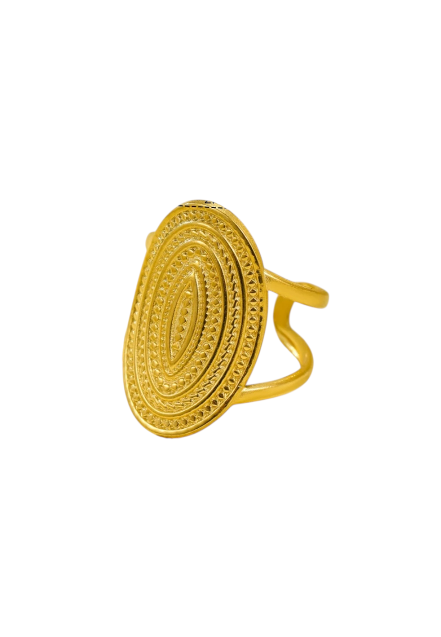 Goudkleurige verstelbare statement ring