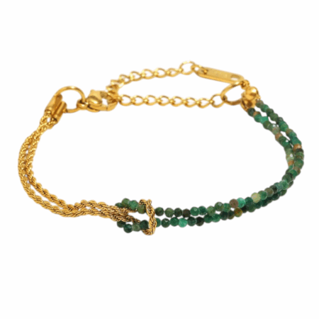 Goudkleurige verstelbare  armband met kraaltjes