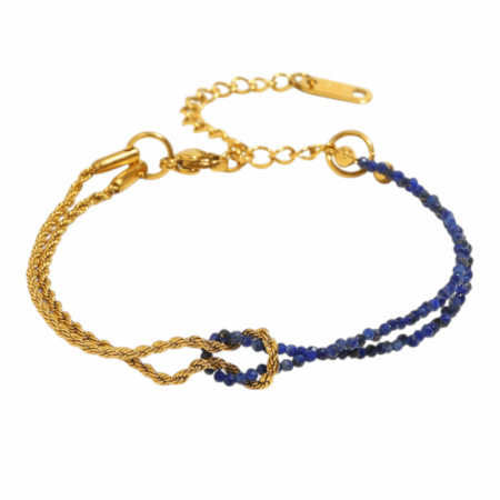 Goudkleurige verstelbare  armband met kraaltjes