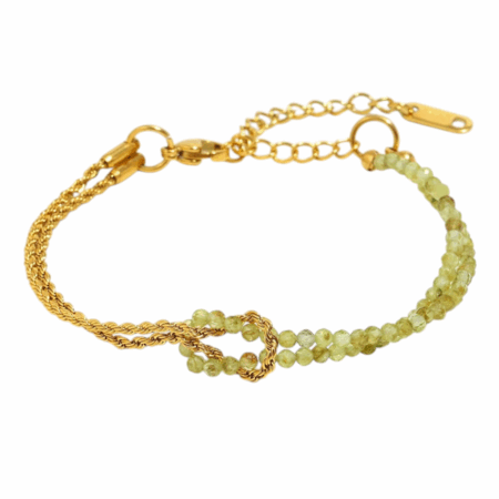 Goudkleurige verstelbare  armband met kraaltjes