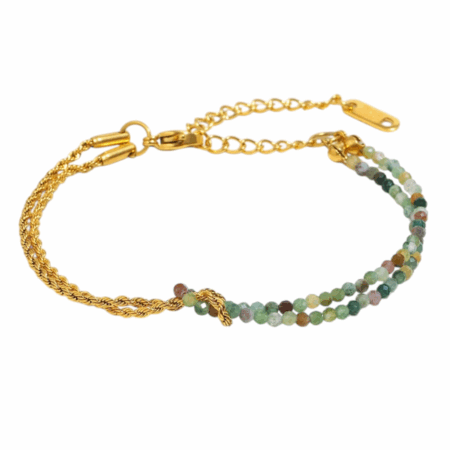 Goudkleurige verstelbare  armband met kraaltjes