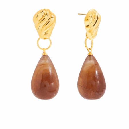 Goudkleurige oorbellen met steen