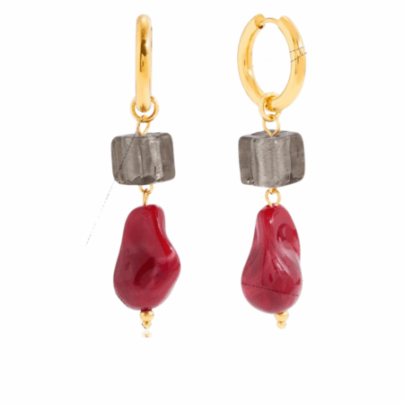 Goudkleurige oorbellen met steen