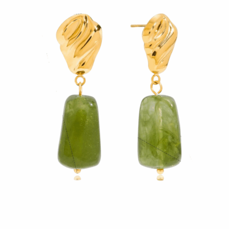 Goudkleurige oorbellen met steen